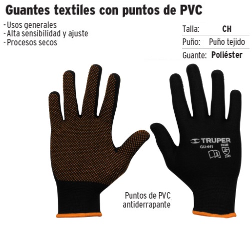 Guantes de algodón recubiertos de nitrilo puño tejido,Truper, Guantes  Textiles Con Recubrimiento, 15244