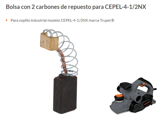Cepillo de carpintero eléctrico industrial TRUPER 4 1/2”, 950W Mod