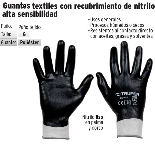 Guantes de algodón recubrimiento de latex, unitalla, Truper, Guantes  Textiles Con Recubrimiento, 14248