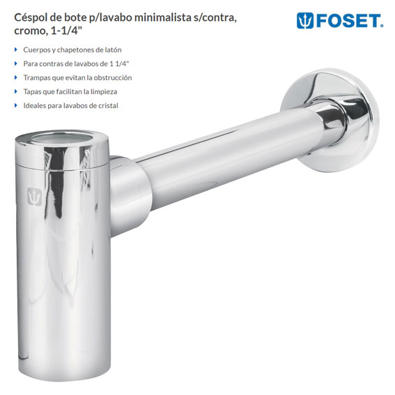 Céspol flexible 1-1/4 , contra, polipropileno, para lavabo, Céspoles y  Contras Para Lavabo, 49365